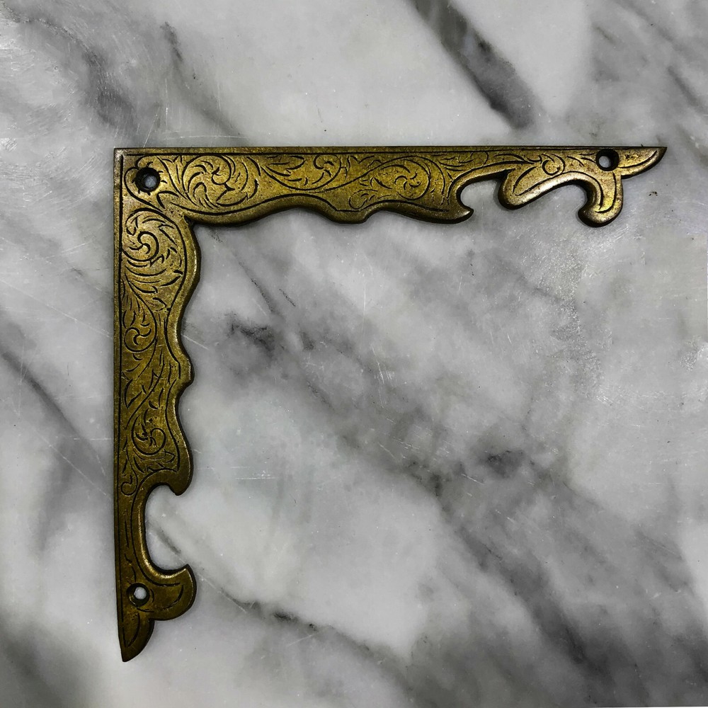 Antique French Victorian Rococo Brass Ormolu Corner Mount