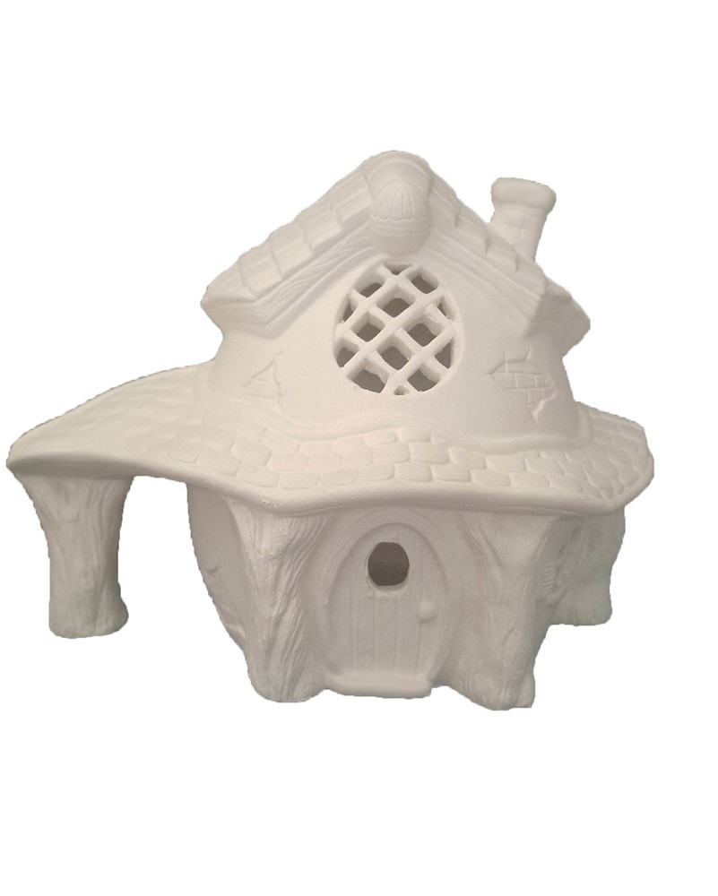 Easter Fairy House 8" Ceramic Bisque, Ready to Paint