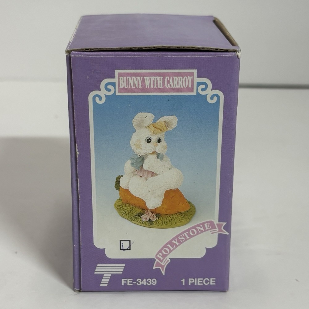 Vtg Trippie’s Inc Bunny With Carrot Easter Polystone Boxed