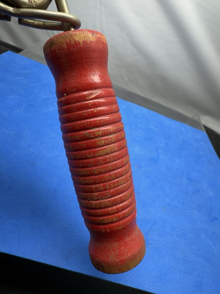Vintage Red Wood Handled Hand Gripper Exerciser