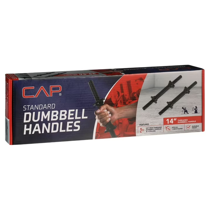 CAP Standard 14" Threaded Dumbbell Handle Set, Black