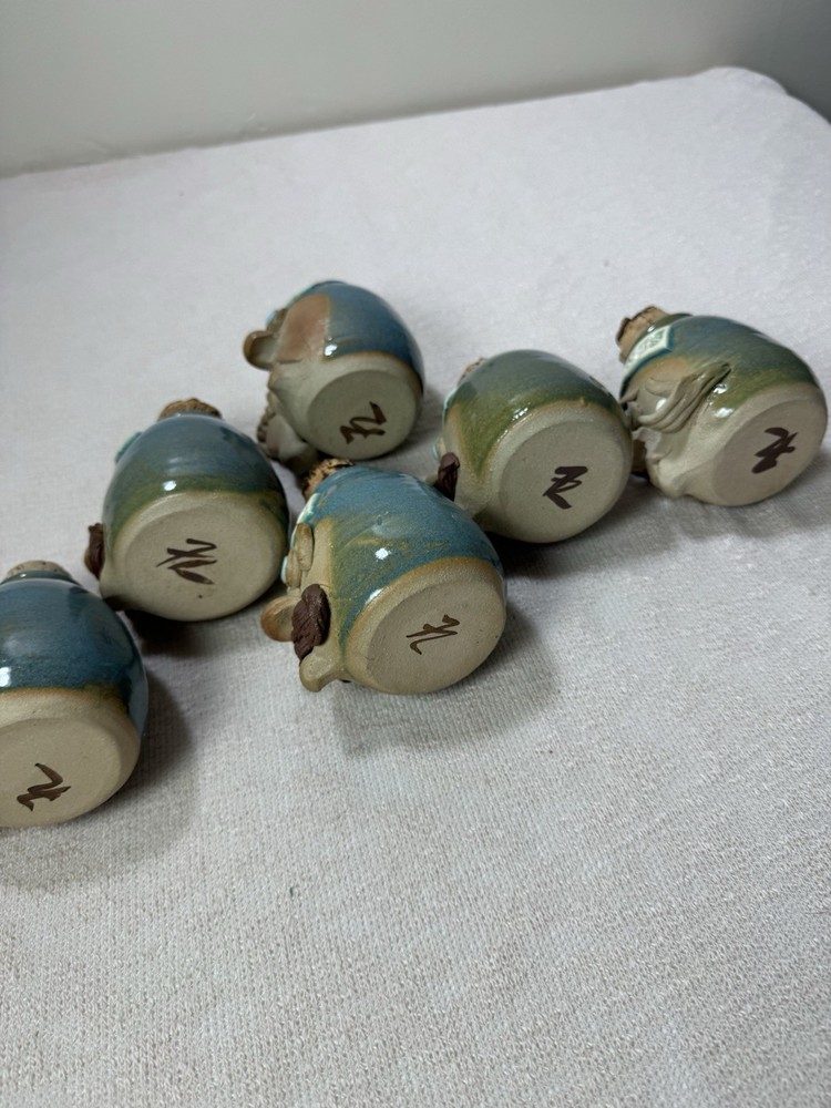 Comical stoneware jar artist signed sold individually - headache white elephant