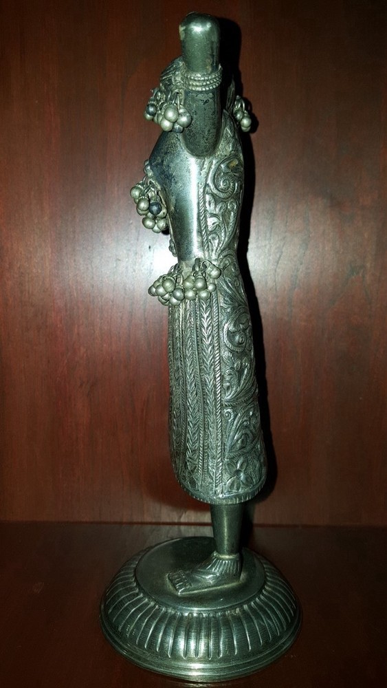 Antique Circa 1900 Engraved Sterling Silver Dancing Dangle Figure Dancer 9.5”