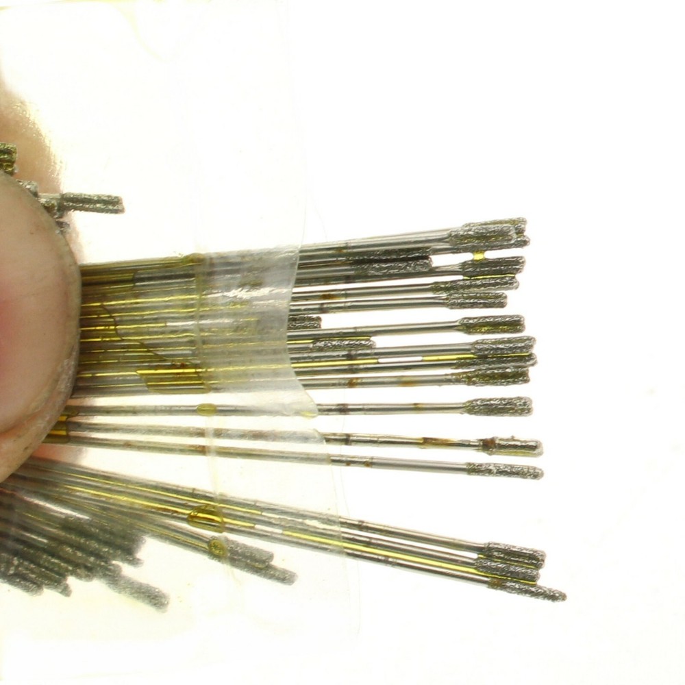 20Pcs 1 mm Diamond Lapidary Drill Bits Solid Hole Saws Jewelry Gemstone Tools