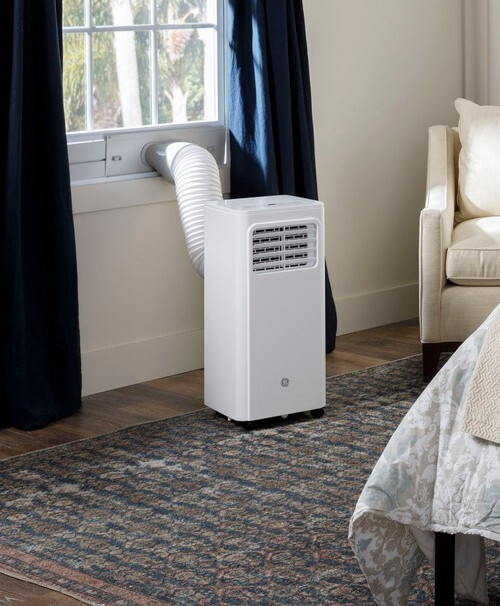 GE 6,000 BTU Portable Air Conditioner, Cools 250 sq. ft., Model APMS06BWF