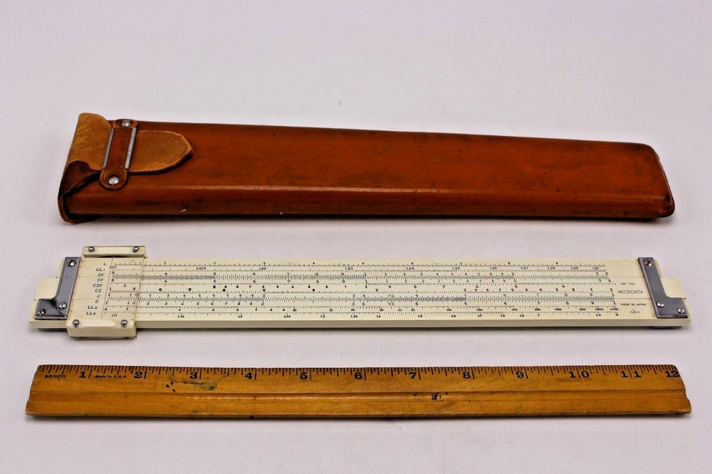Micronta No. 150 Slide Rule And Leather Case
