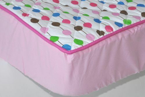Bacati - Botanical Sanctuary Multicolor Pink Quilted Sheet