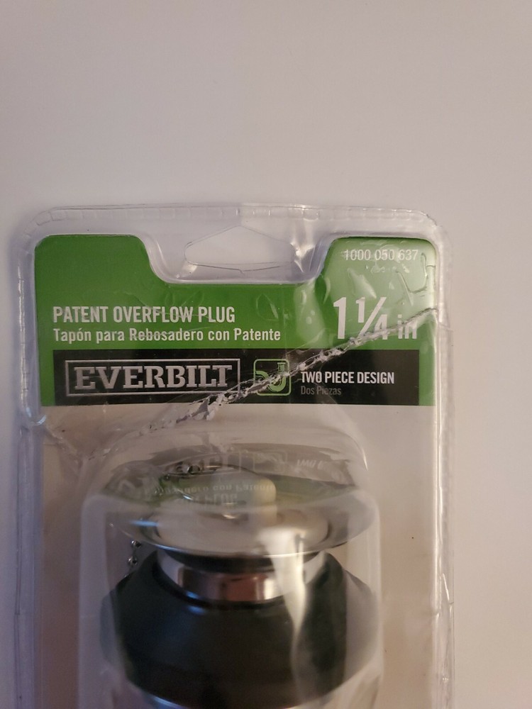 Everbilt 1-1/4 in. x 5 in. Overflow Plug - Chrome.