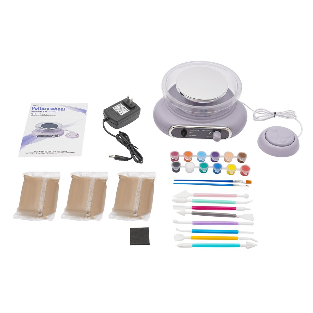 Electric Adjustable Speed Pottery Machine Mini Clay Making Pottery Craft Kit