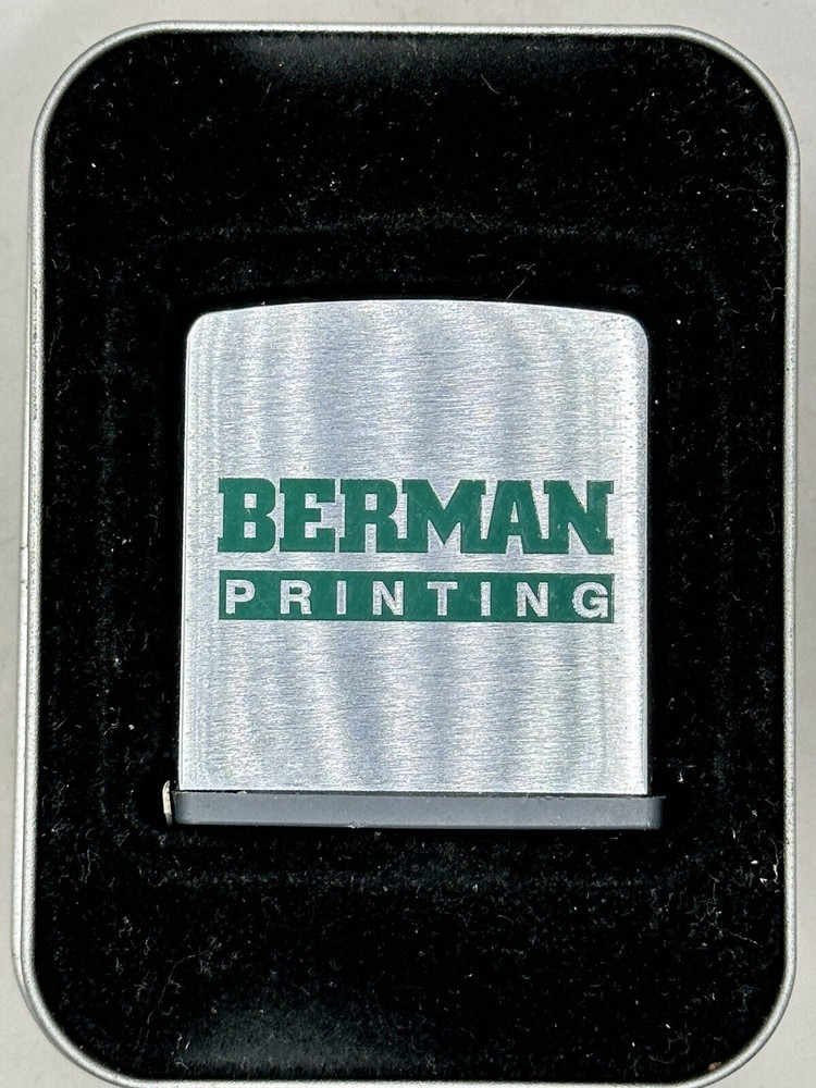 Berman Printing Advertising Zippo Ruler Chrome