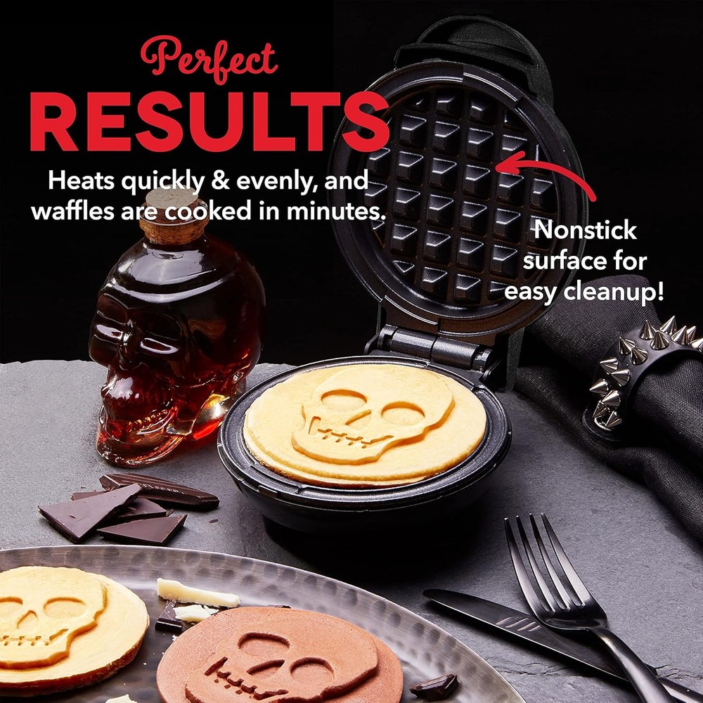 Dash Mini Waffle Maker 2 Pack 4" Non-Stick Waffle Iron for Keto Chaffles, Black