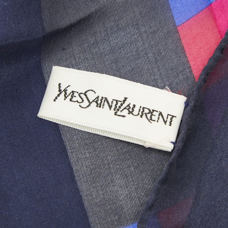 SAINT LAURENT Stripe Pattern Large Scarf Women 【Used】
