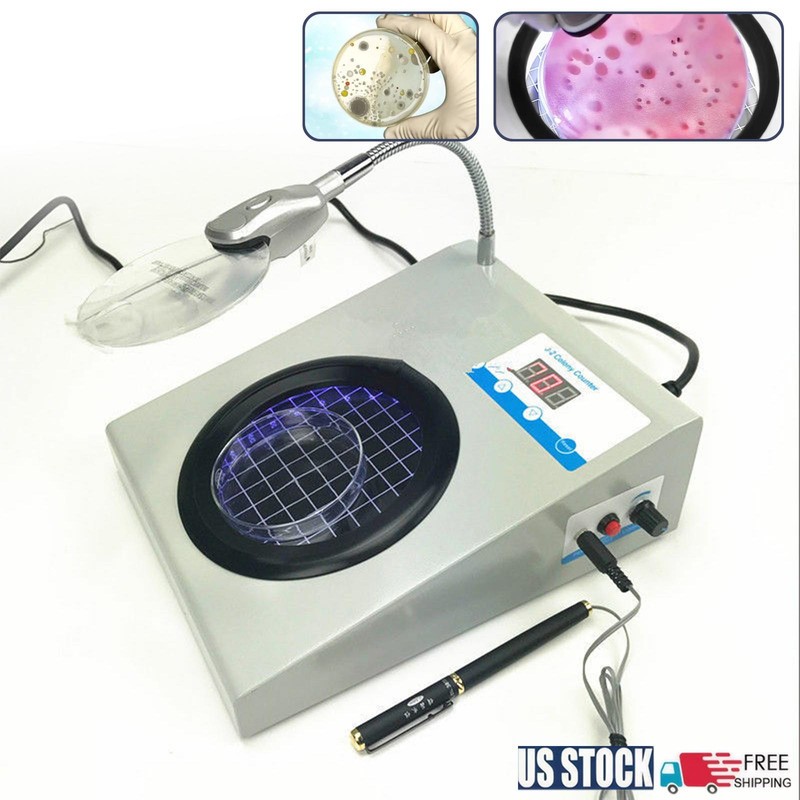 110V Microbial Bacterial Colony Counter Bacterial Quantity Counting Tester