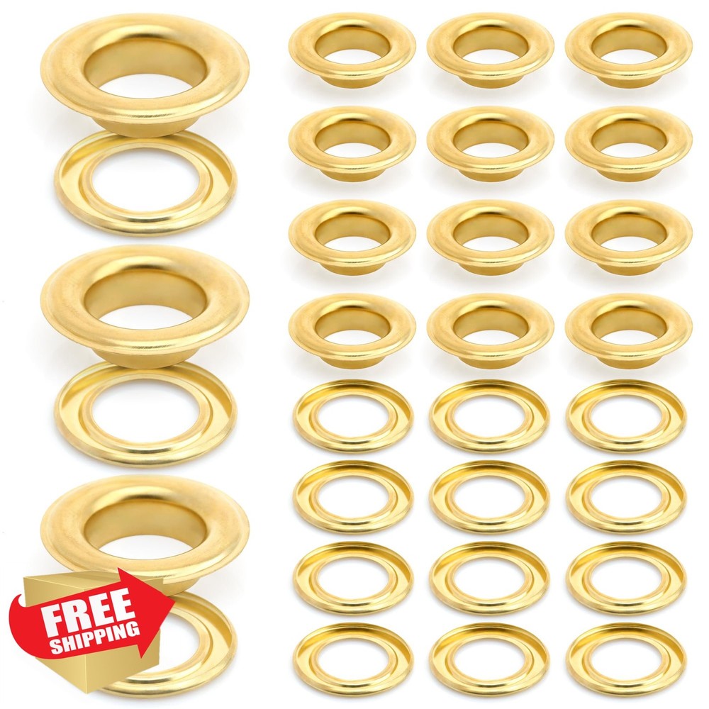 CRAFTMEMORE 1/2" Gold Grommets Eyelets 50 Sets Washers