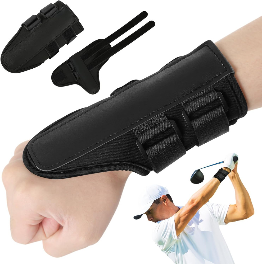 Golf Swing Alignment Brace Neoprene Wrist Training Aid Medium Black