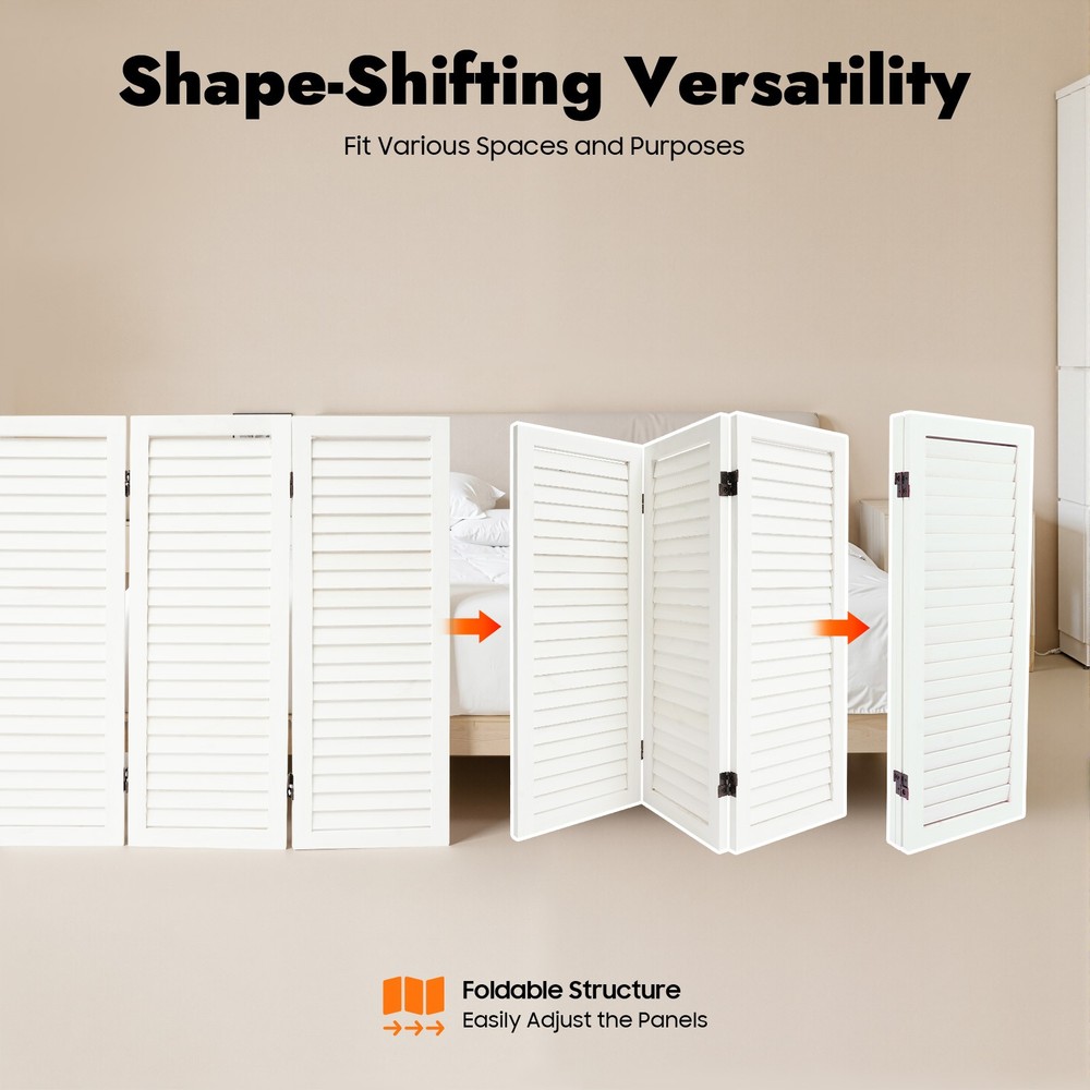 Room Divider Privacy Screen Foldable Partition Stand 3 Panel White USA
