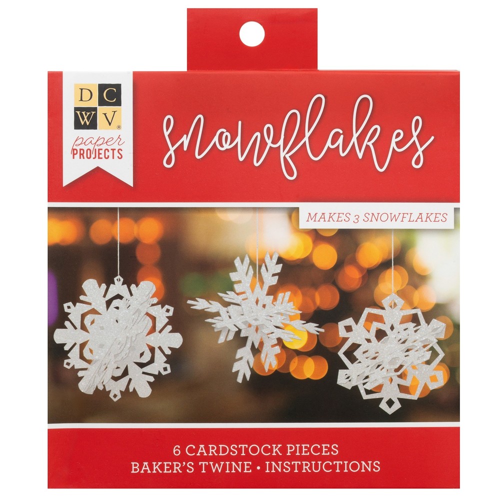 DCWV Snowflakes-Chipboard - 3 Pack