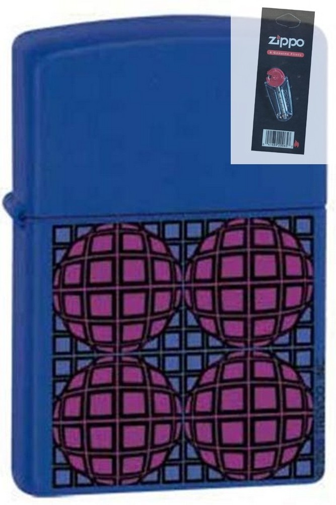 Zippo 0082 optical illusion squares Lighter + FLINT PACK