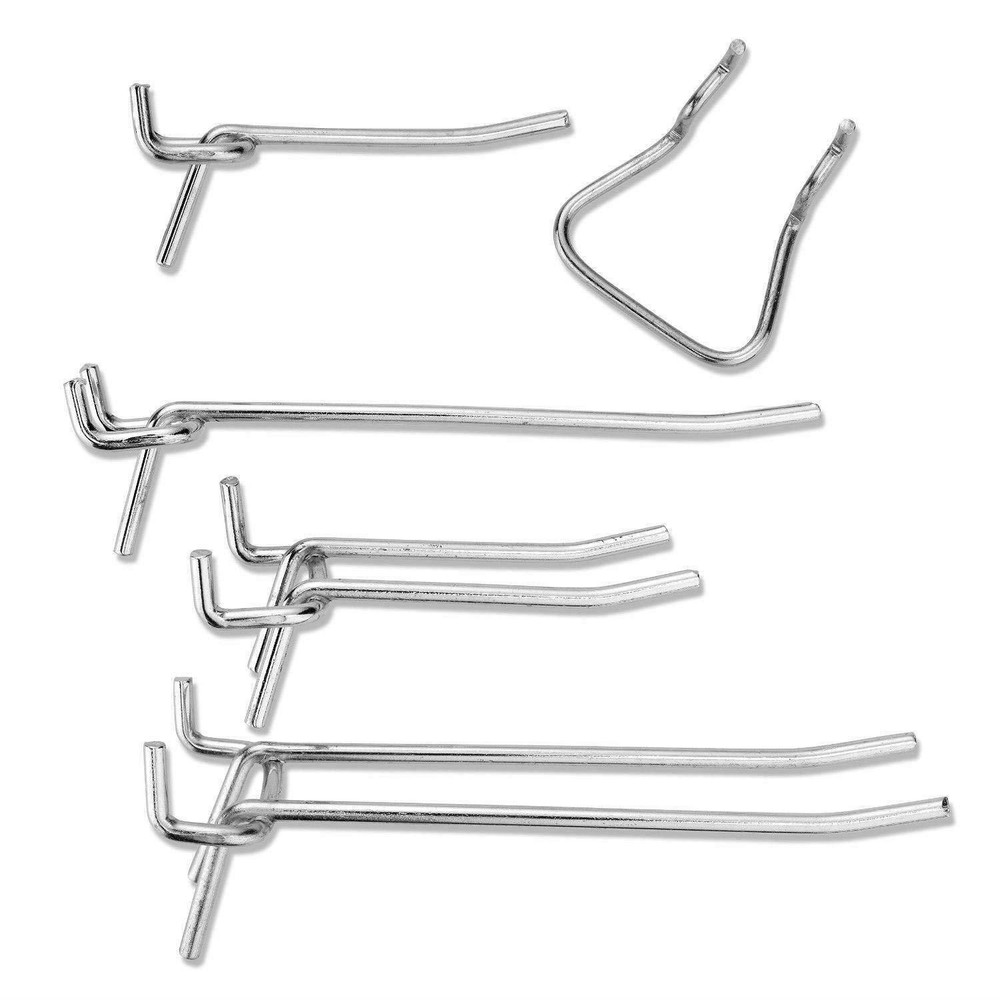50 pc Pegboard Hook Organizer Assorted Set Peg Board Wall Shelf Tool Hanger