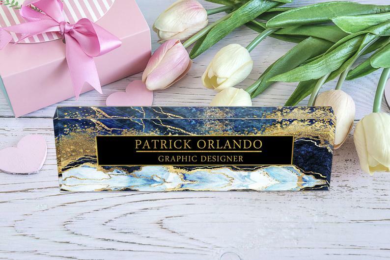 Acrylic Desk Personalized Name Plate for Custom Office Decor