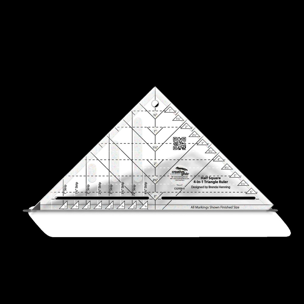 Creative Grids Half-Square 4-in-1 Triangle Ruler CGRBH1
