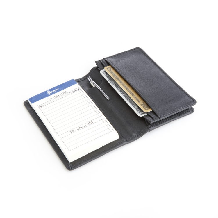 Royce Note Jotter Organizer Wallet, Black