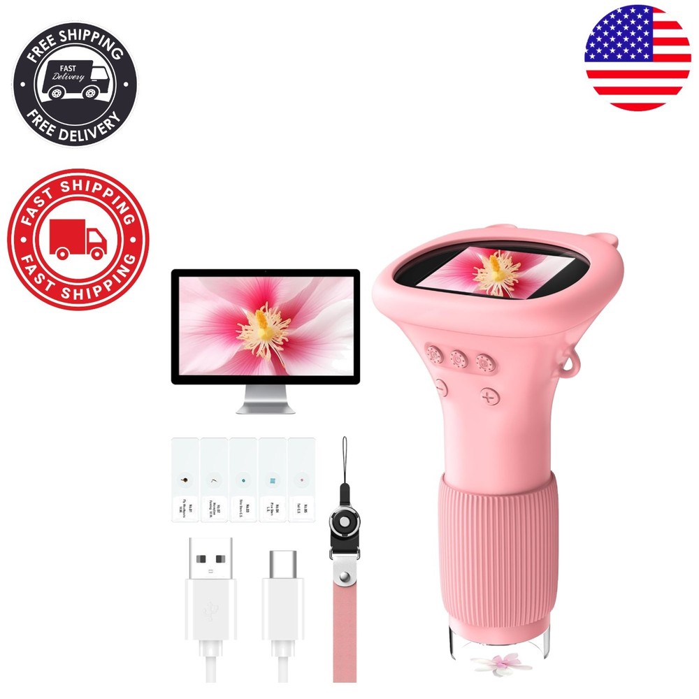 Handheld Kids Microscope - 1000X Magnification & Rechargeable for Fun Learning