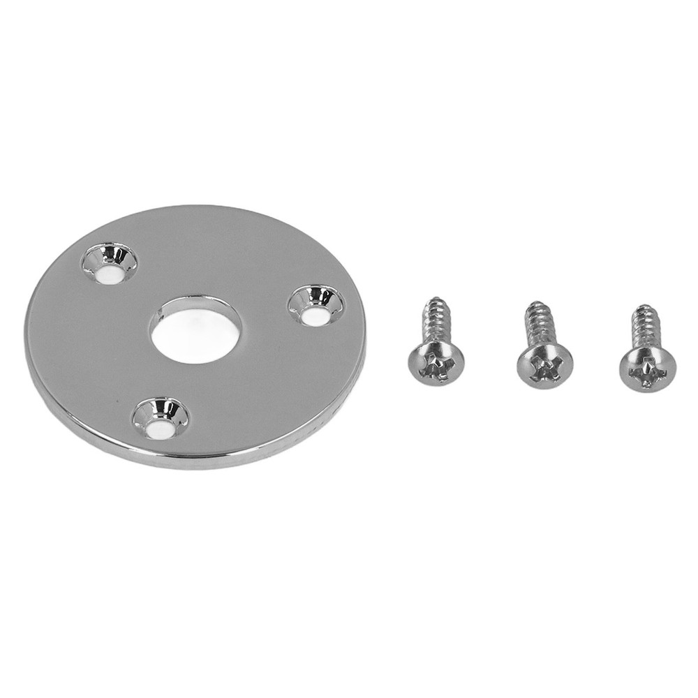 Guitar Jack Socket Plate Round Metal Input Output Cover Replacement Hardware