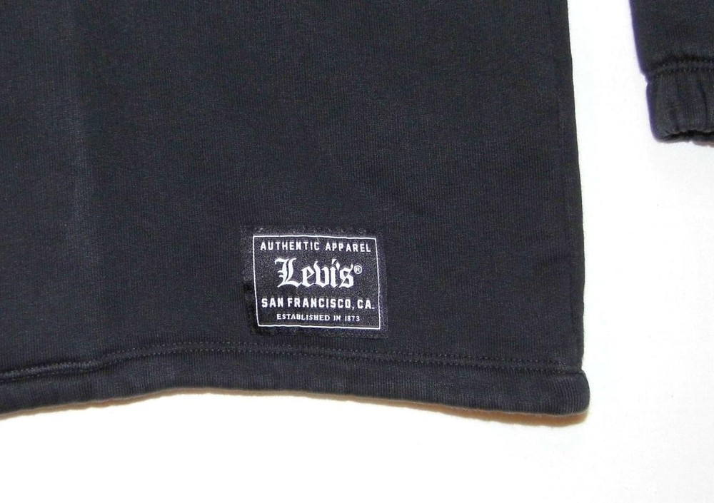 LEVI'S - Men's Relaxed Fit 1/4 Zip Pullover Sweatshirt Top - Medium - Black