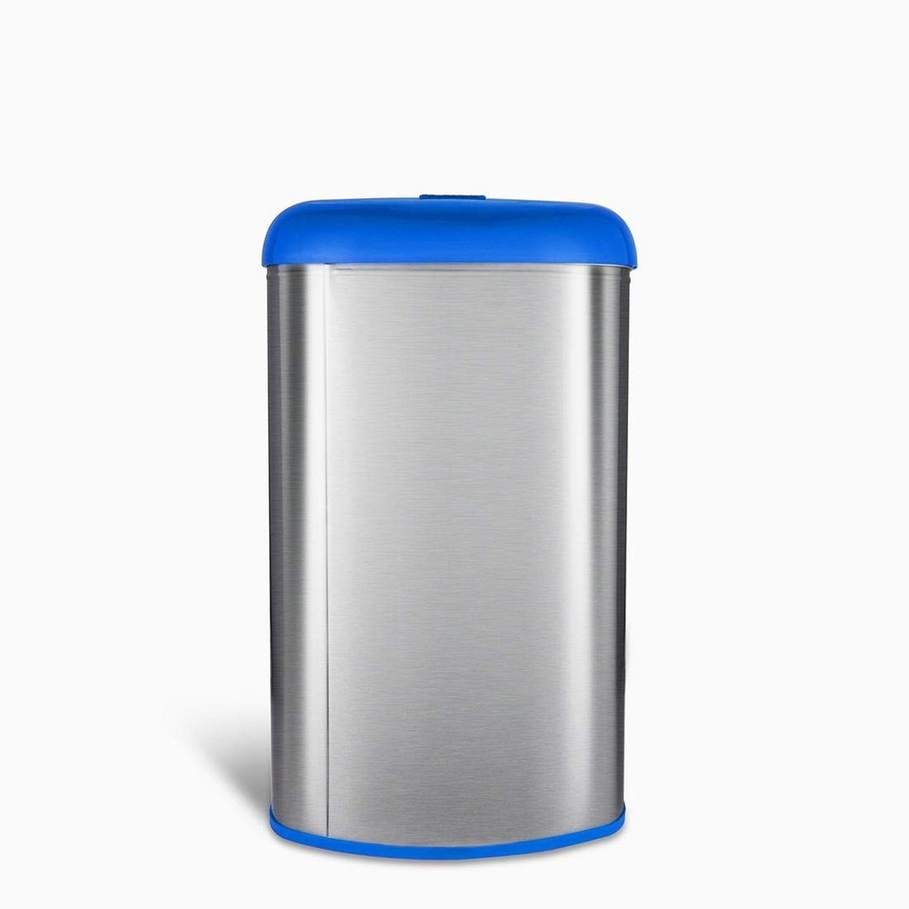 Ninestars OTT-50-19BL Open Trash Can, Large, Silver