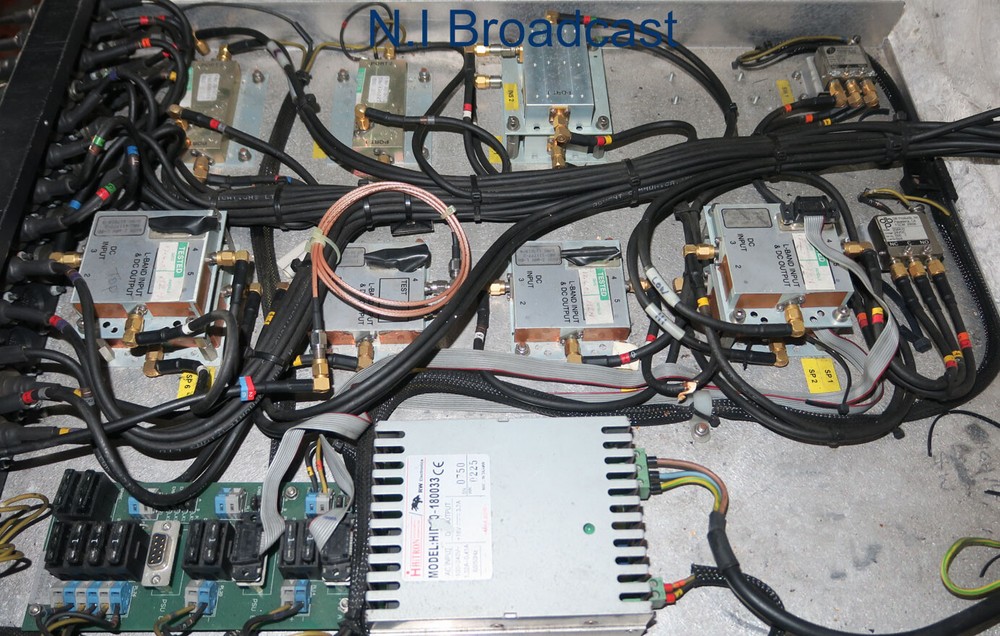 Sat truck DSNG / RF interface panel with l band units etc