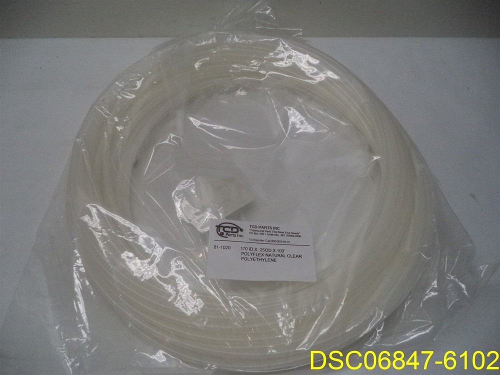 100 ft: 1/4" POLY-FLEX POLYETHYLENE LLDPE TRANSLUCENT-81-1020-20