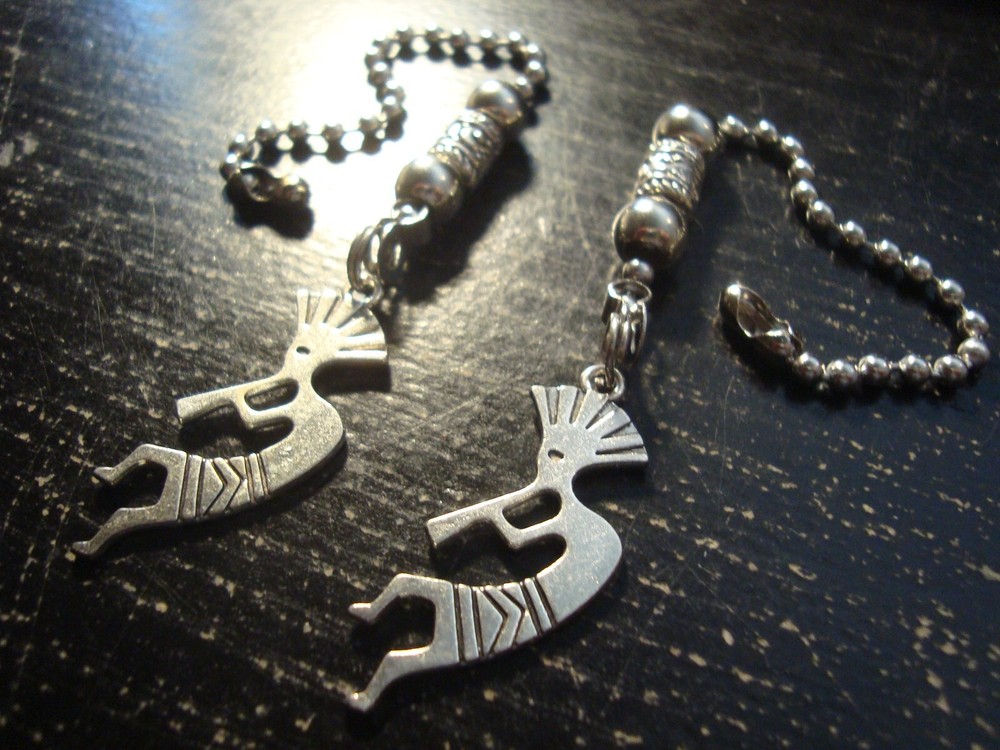 Pair Kokopelli Ceiling Fan Pull Chains – Decorative Light/Lamp Pulls