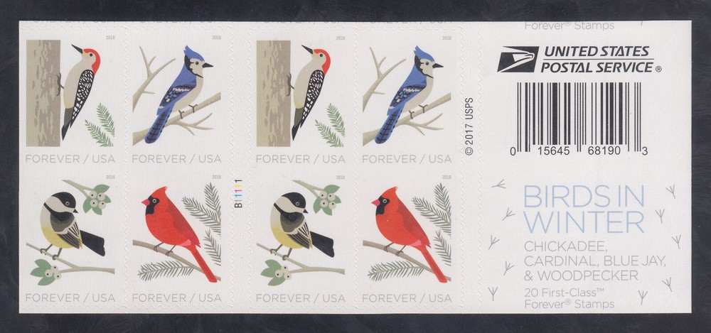US Stamp #5317-20 Birds Booklet, Miscut, Imperf Between Outer Margins XF NH
