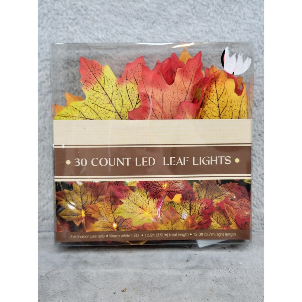 Greenbrier International 30 Count LED Leaf Lights Fall Maple Autumn 12.9ft