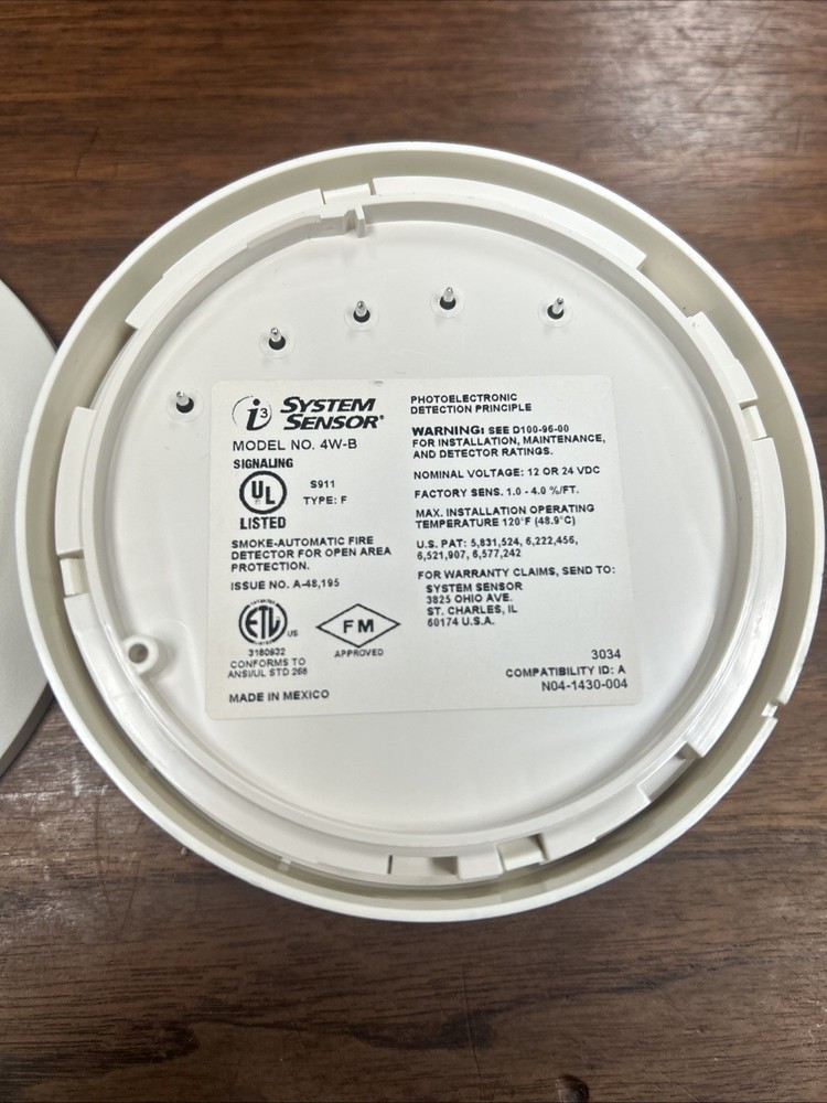 System Sensor 4W-B Smoke Detector 4-Wire, E-11