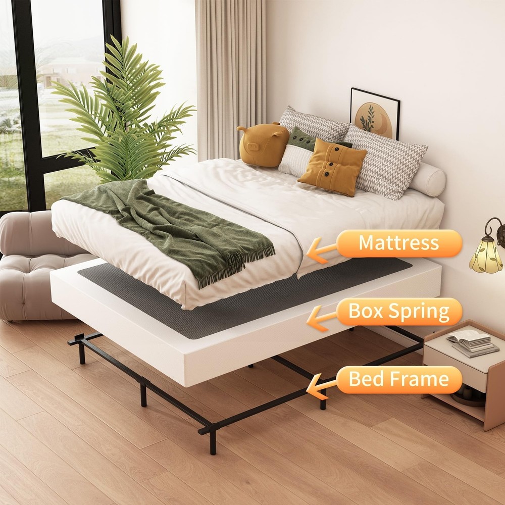 Box Spring Full Size Bed 8 Inch, High Profile Metal Full Size Box Spring Bed ...