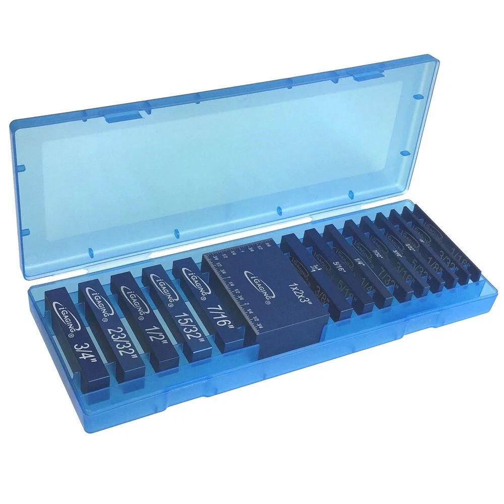 iGaging Precision Setup Blocks Set (15 pieces) *Solid Aluminum* + Blue case