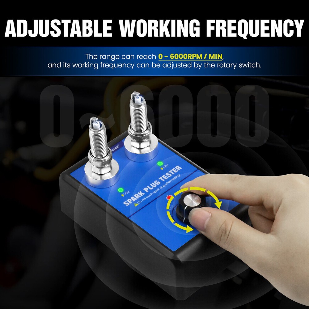 Double Hole Detector Ignition Spark Plug Tester Analyzer 110-240V for 12V Car