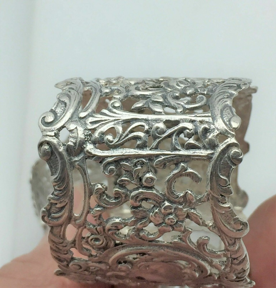 Antique Christoph Widmann Rococo German 835 Silver Napkin Ring "R" initial