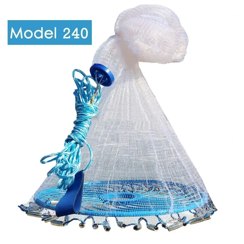 Cast Net Steel Casting Net Blue Ring Small Mesh Catch Fish Casting Network