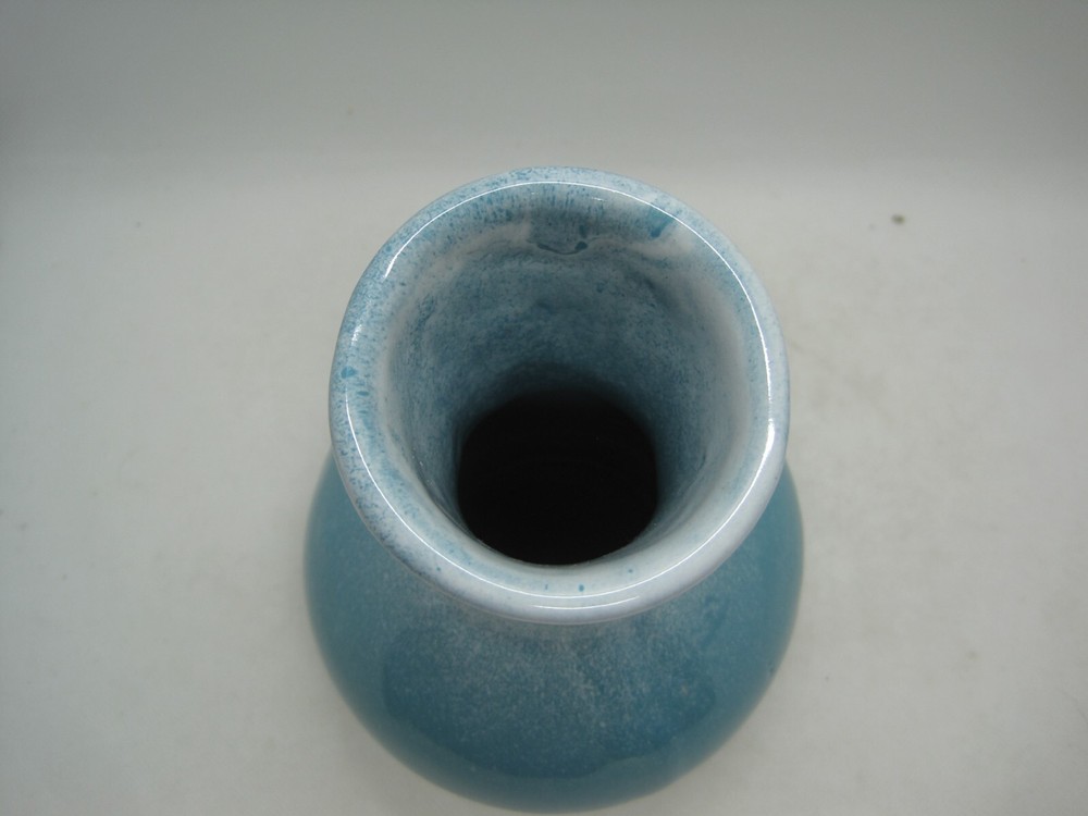 Henry P Blue Drip Glaze Ceramic Vase Signed