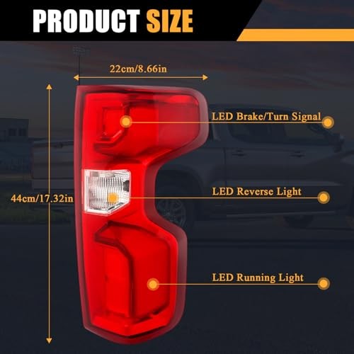 Tail Lights Compatible with 2019-2023 Chevy Right Passenger Side LED Type