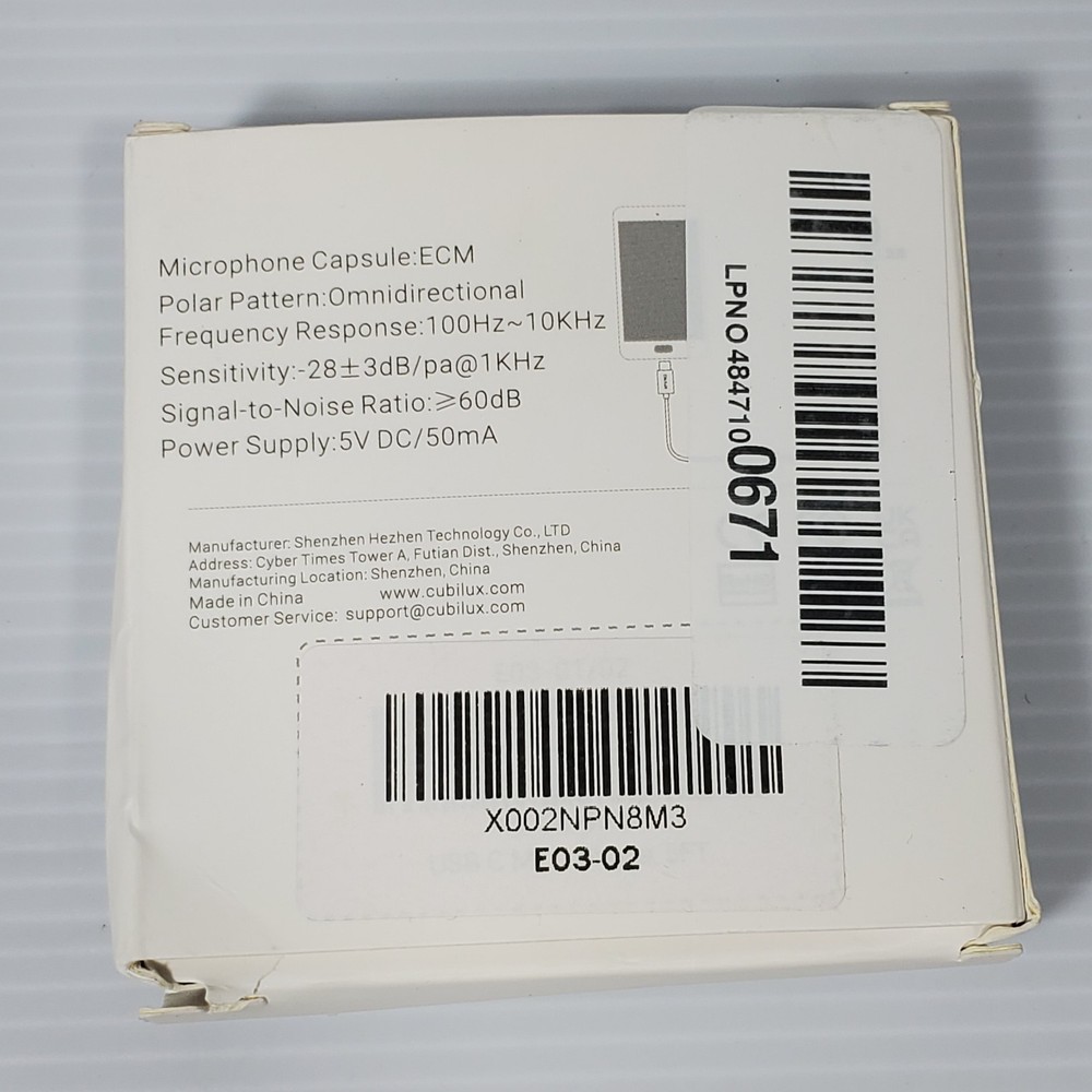 Cubilux USB-C Microphone MLC-1 Lapel-Clip Black