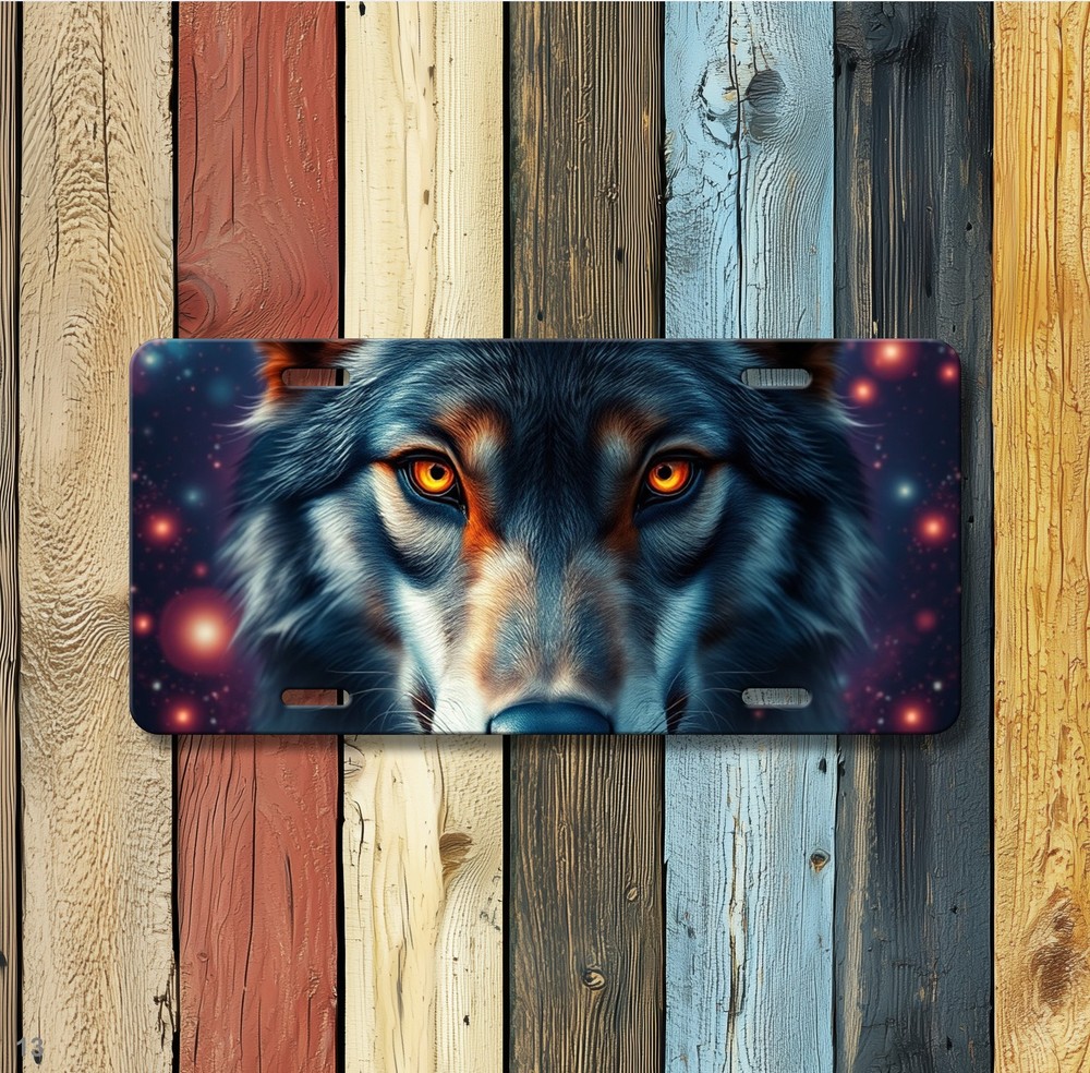 Hyperrealistic Wolf License Plate Custom Vanity Plate Unique Gift