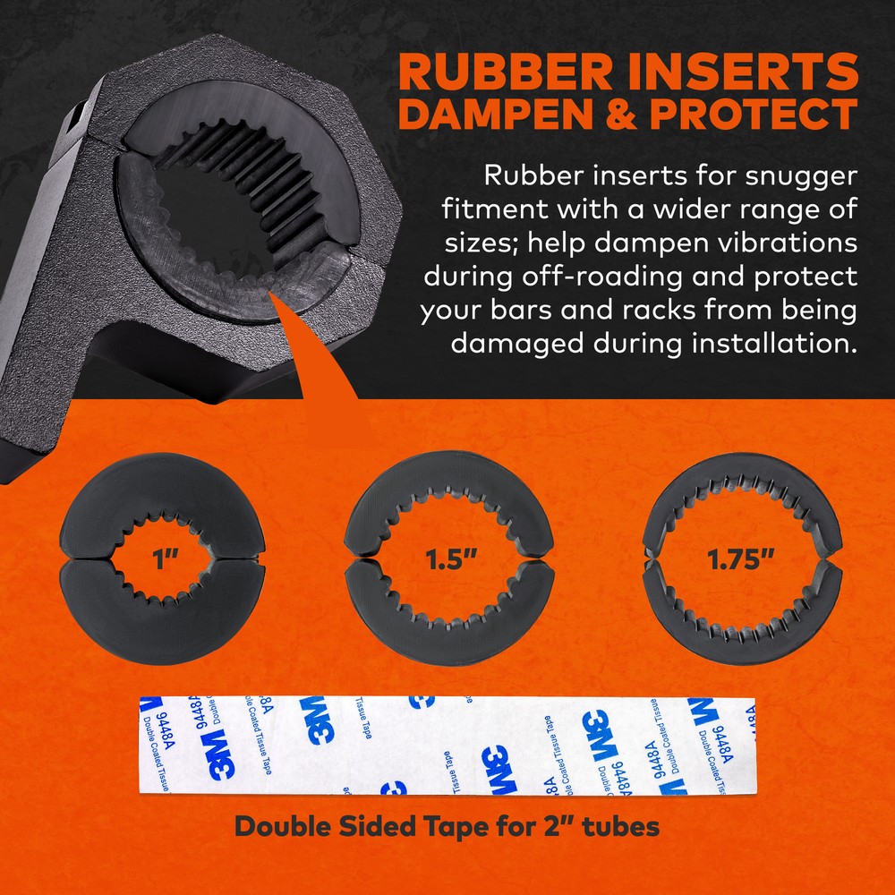 1pc Horizontal 1/1.5/1.75/2" Off-Road Light Bar Clamp Mounting Bracket Kit