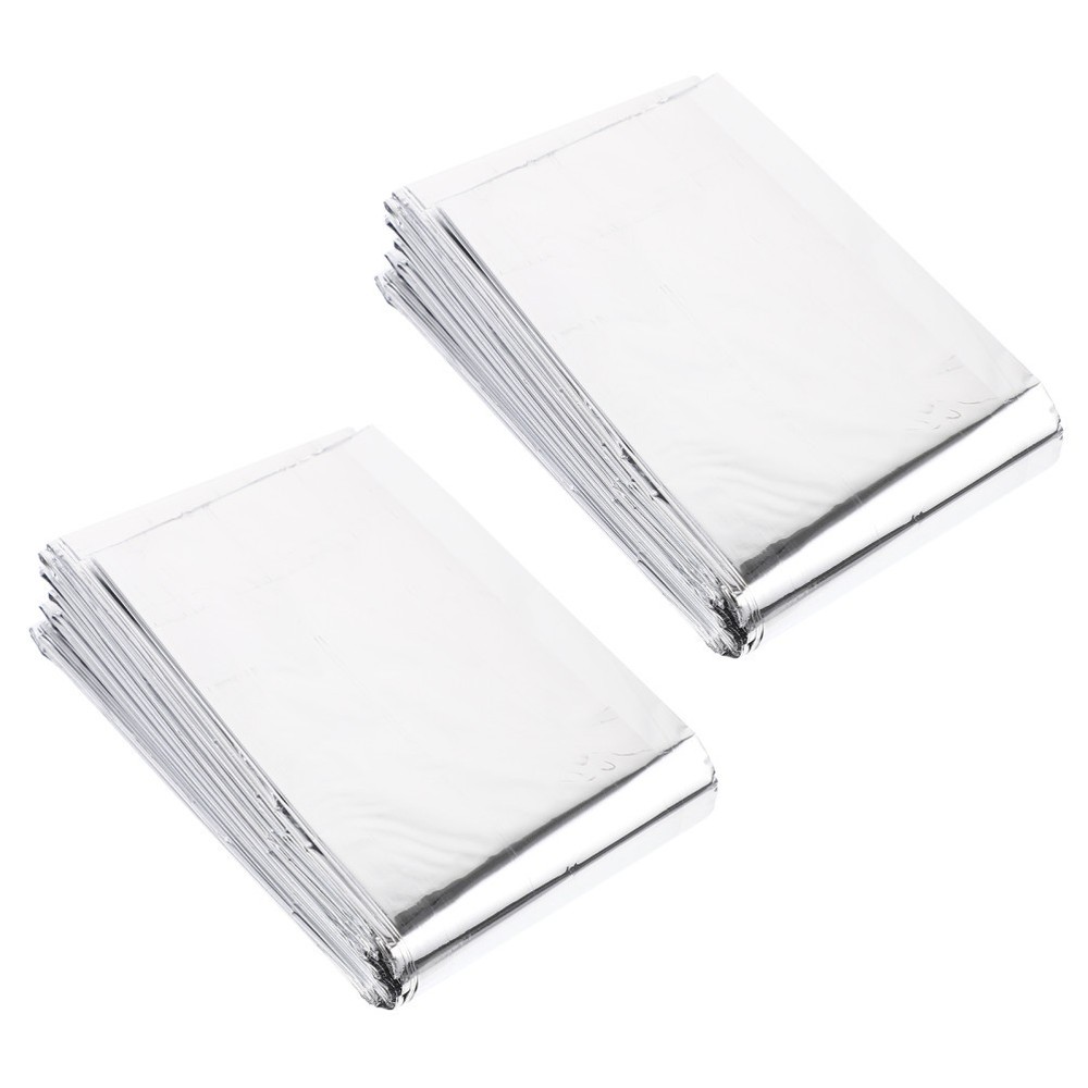 2 Pcs Emergency Double-sided Blanket Thermal Insulation Survival Camping