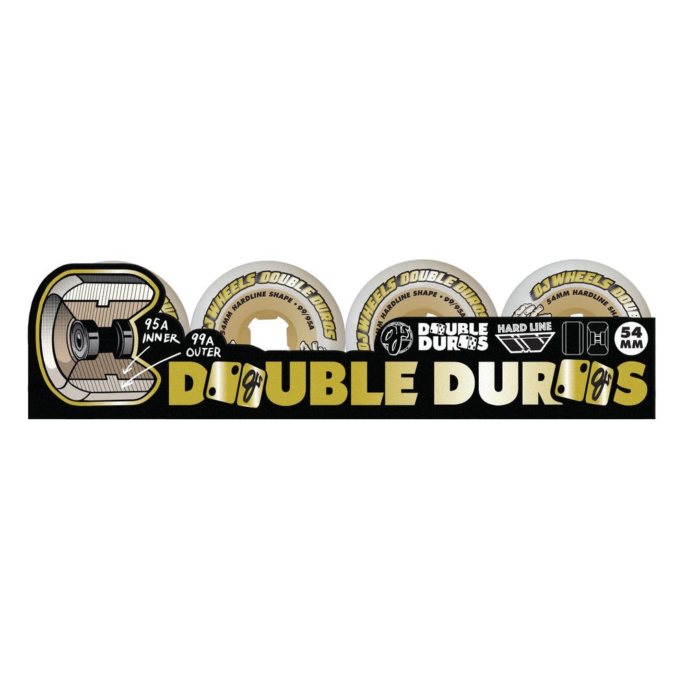 OJ Wheels 54mm Double Duro White Gum Hardline 99a/95a Core