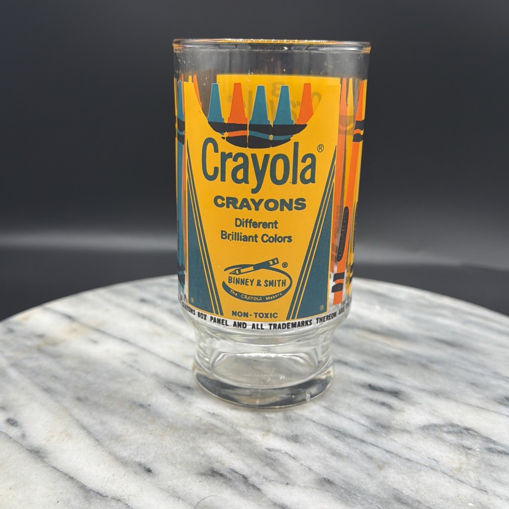 Vintage CRAYOLA Crayons drinking glass  12 OZ