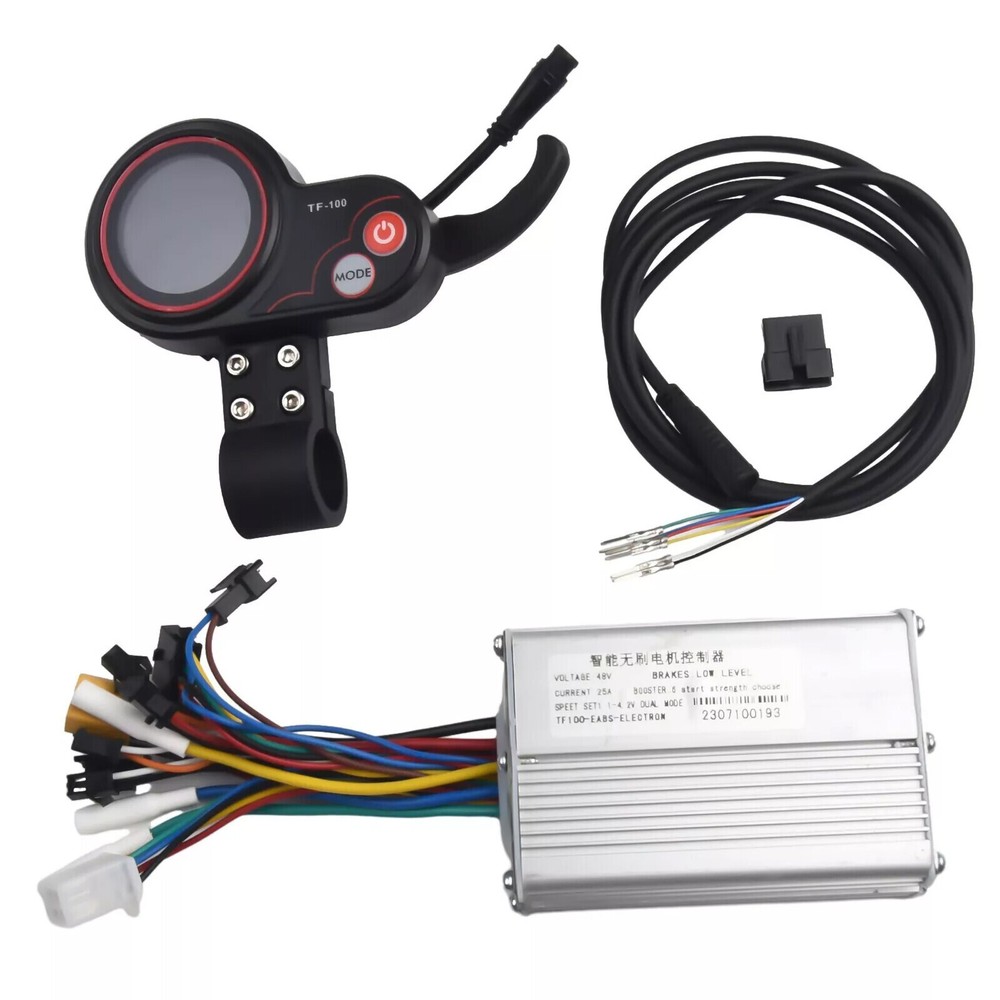 1200W 48V-25A Brushless Motor Controller + LCD Display + 6 Pin Cable For Scooter